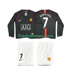 Manchester United Fotballdrakt Ronaldo 7 2007 Retro Barn Bortedraktsett 2008 Langermet