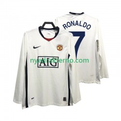 Manchester United Fotballdrakt Ronaldo 7 Premier League 2009 Retro Herre Bortedraktsett 2008 Langermet