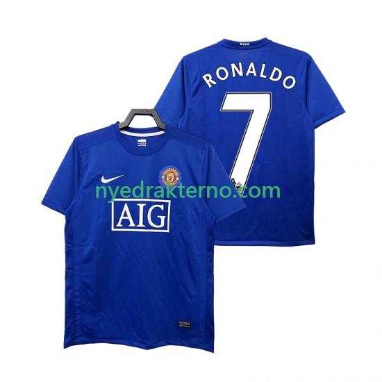 Manchester United Fotballdrakt Ronaldo 7 2009 Retro Herre Tredjedraktsett 2008 Kortermet