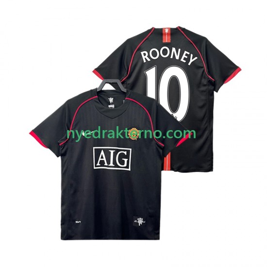 Manchester United Fotballdrakt Rooney 10 2007 Retro Herre Bortedraktsett 2008 Kortermet