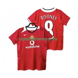 Manchester United Fotballdrakt Rooney 8 2005 Retro Herre Hjemmedraktsett 2006 Kortermet