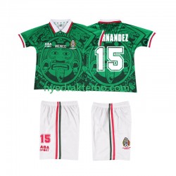 Mexico Fotballdrakt HERNANDEZ 15 1998 Retro Barn Hjemmedraktsett Kortermet