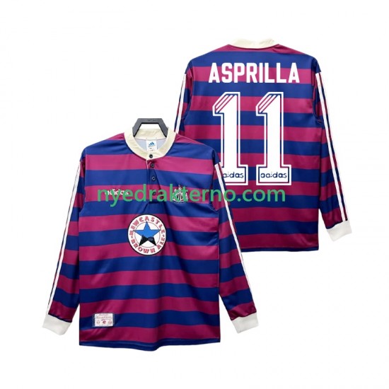Newcastle United Fotballdrakt ASPRILLA 11 1995 1997 Retro Herre Bortedraktsett Langermet