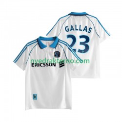 Olympique de Marseille Fotballdrakt Gallas 23 1998 Retro Herre Hjemmedraktsett 1999 Kortermet