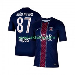 Paris Saint-Germain Fotballdrakt Joao Neves 87 Herre Hjemmedraktsett 2025-2026 Kortermet