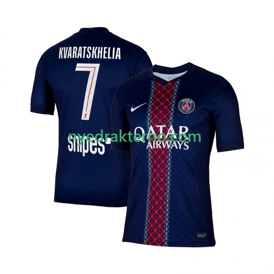Paris Saint-Germain Fotballdrakt Khvicha Kvaratskhelia 7 Herre Hjemmedraktsett 2025-2026 Kortermet