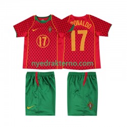 Portugal Fotballdrakt Cristiano Ronaldo 17 Retro Barn Hjemmedraktsett 2004 Kortermet