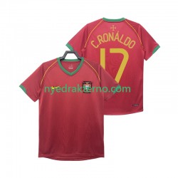 Portugal Fotballdrakt Crstiano Ronaldo 17 Retro Herre Hjemmedraktsett 2006 Kortermet