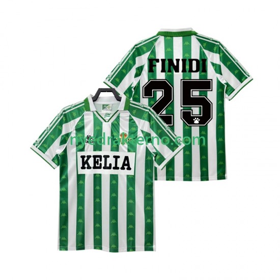 Real Betis Fotballdrakt FINIDI 25 1995 1996 Retro Herre Hjemmedraktsett Kortermet
