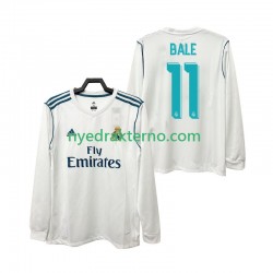 Real Madrid Fotballdrakt BALE 11 2017 2018 Retro Herre Hjemmedraktsett Langermet