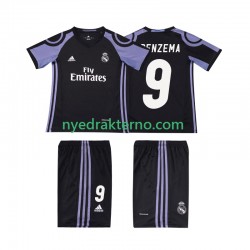 Real Madrid Fotballdrakt BENZEMA 9 2016 2017 Retro Barn Tredjedraktsett Kortermet