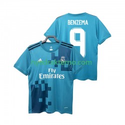 Real Madrid Fotballdrakt BENZEMA 9 2017 2018 Retro Herre Tredjedraktsett Kortermet