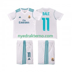 Real Madrid Fotballdrakt Bale 11 2017 2018 Retro Barn Hjemmedraktsett Kortermet