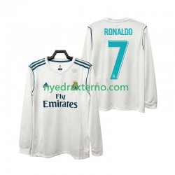 Real Madrid Fotballdrakt CRISTIANO RONALDO 7 2017 2018 Retro Herre Hjemmedraktsett Langermet