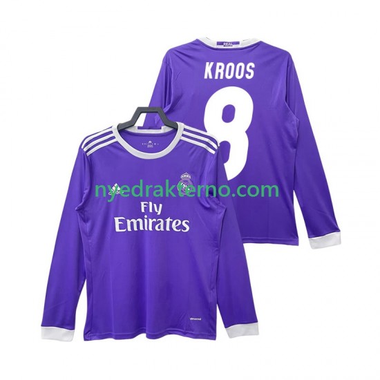 Real Madrid Fotballdrakt KROOS 8 2016 2017 Retro Herre Bortedraktsett Langermet