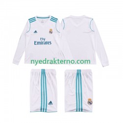 Real Madrid Fotballdrakt 2017 2018 Retro Barn Hjemmedraktsett Langermet