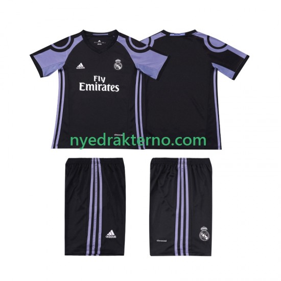 Real Madrid Fotballdrakt 2016 2017 Retro Barn Tredjedraktsett Kortermet
