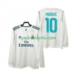 Real Madrid Fotballdrakt Modrić 10 2017 2018 Retro Herre Hjemmedraktsett Langermet