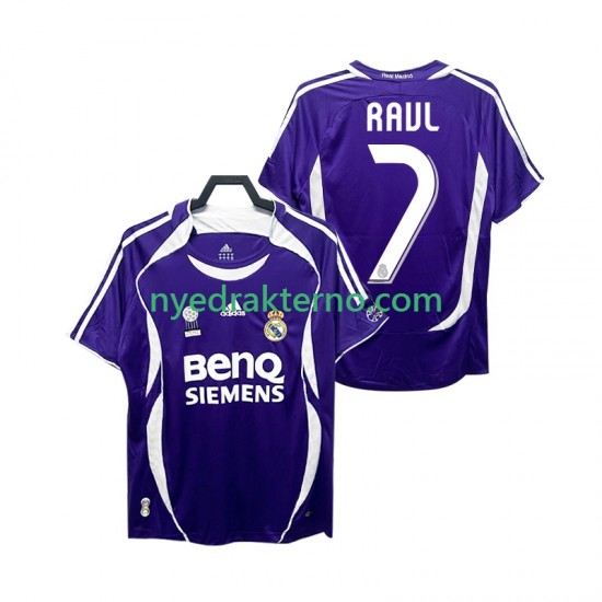 Real Madrid Fotballdrakt RAUL 7 2007 Retro Herre Bortedraktsett 2006 Kortermet