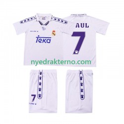 Real Madrid Fotballdrakt RAUL 7 1996 Retro Barn Hjemmedraktsett 1994 Kortermet