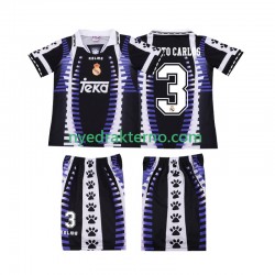 Real Madrid Fotballdrakt ROBERTO CARLOS 3 1997 1998 Retro Barn Tredjedraktsett Kortermet
