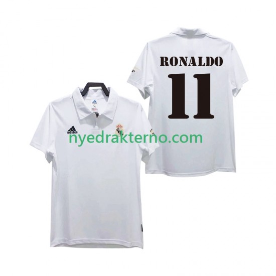 Real Madrid Fotballdrakt RONALDO 11 2002 2003 Retro Herre Hjemmedraktsett Kortermet
