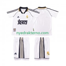 Real Madrid Fotballdrakt 1998 2000 Retro Barn Hjemmedraktsett Kortermet