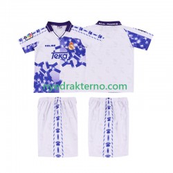 Real Madrid Fotballdrakt 1996 1997 Retro Barn Tredjedraktsett Kortermet