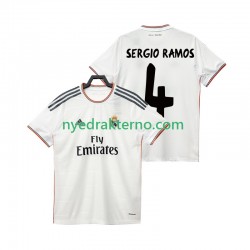 Real Madrid Fotballdrakt SERGIO RAMOS 4 2013 2014 Retro Herre Hjemmedraktsett Kortermet