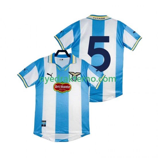SS Lazio Fotballdrakt 5 2000 Retro Herre Hjemmedraktsett 1999 Kortermet