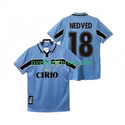 SS Lazio Fotballdrakt NEDVED 18 1998 Retro Herre Hjemmedraktsett 1999 Kortermet