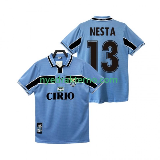 SS Lazio Fotballdrakt NESTA 13 1998 Retro Herre Hjemmedraktsett 1999 Kortermet