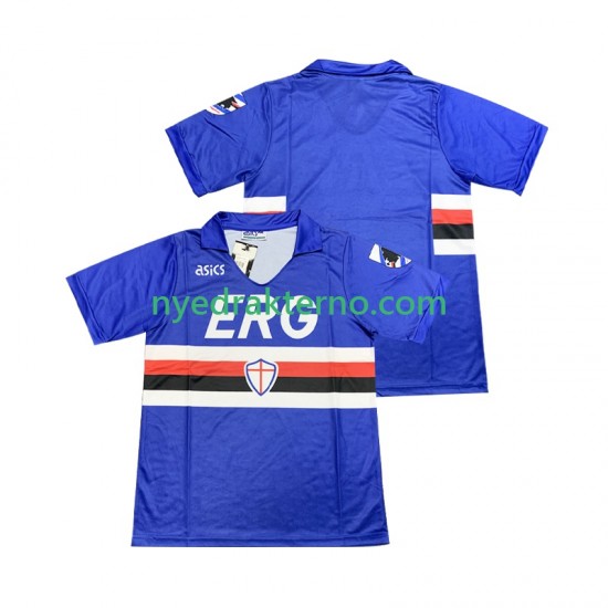 Sampdoria Fotballdrakt 1990 1991 Retro Herre Hjemmedraktsett Kortermet
