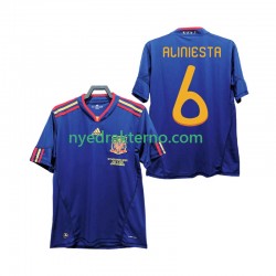 Spania Fotballdrakt Andres Iniesta 6 Retro Herre Bortedraktsett 2010 Kortermet