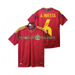 Spania Fotballdrakt Andres Iniesta 6 2012 Retro Herre Hjemmedraktsett Kortermet