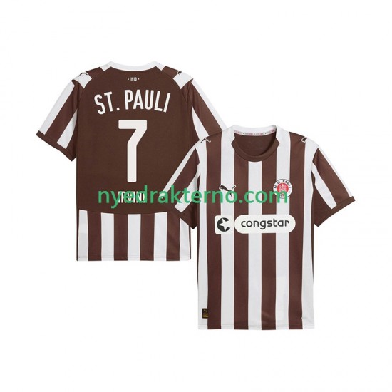 Fotballdrakt St. Pauli Jackson Irvine 7 Herre Hjemmedraktsett 2025-2026 Kortermet