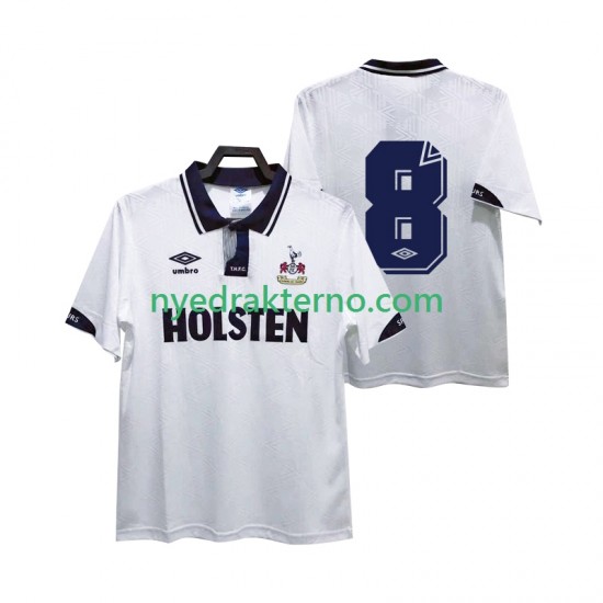 Tottenham Hotspur Fotballdrakt 8 1991 1993 Retro Herre Hjemmedraktsett Kortermet