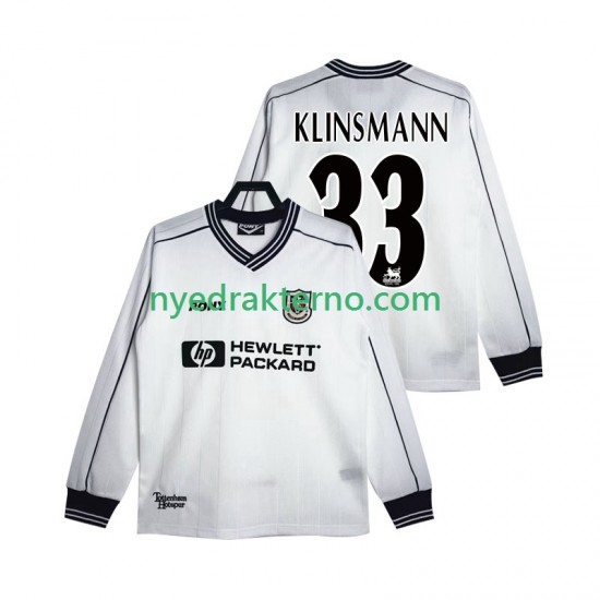 Tottenham Hotspur Fotballdrakt KLINSMANN 33 1997 Retro Herre Hjemmedraktsett 1999 Langermet