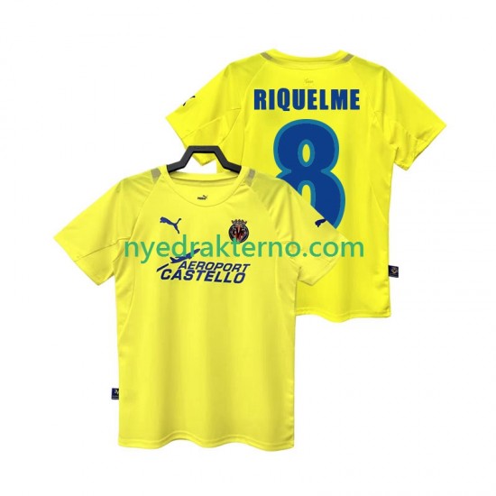 Villarreal CF Fotballdrakt RIQUELME 8 2005 Retro Herre Hjemmedraktsett 2006 Kortermet