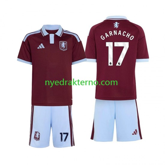 Aston Villa Fotballdrakt Alejandro Garnacho 17 Barn Hjemmedraktsett 2026-2027 Kortermet