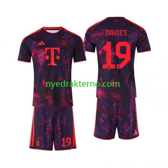 FC Bayern München Fotballdrakt Alphonso Davies 19 Barn Tredjedraktsett 2026-2027 Kortermet