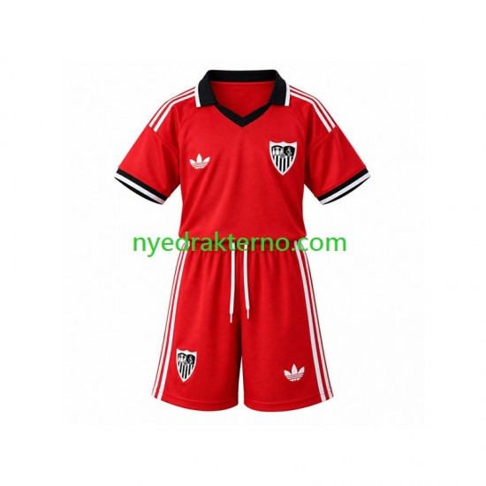 Sevilla FC Fotballdrakt Retro Barn Hjemmedraktsett 2026-2027 Kortermet