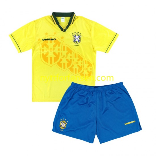 Brasil Fotballdrakt Retro Barn Hjemmedraktsett 1994 Kortermet