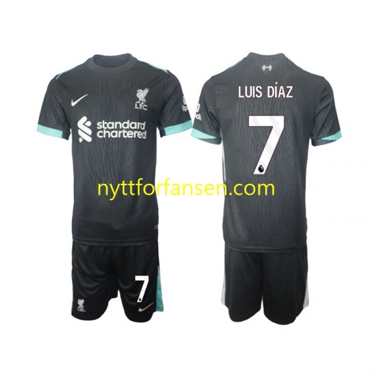Liverpool Fotballdrakt Luis Diaz 7 Barn Bortedraktsett 2024-2025 Kortermet