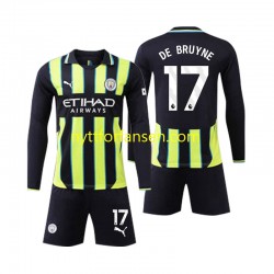 Manchester City Fotballdrakt Kevin De Bruyne 17 Barn Bortedraktsett 2024-2025 Langermet