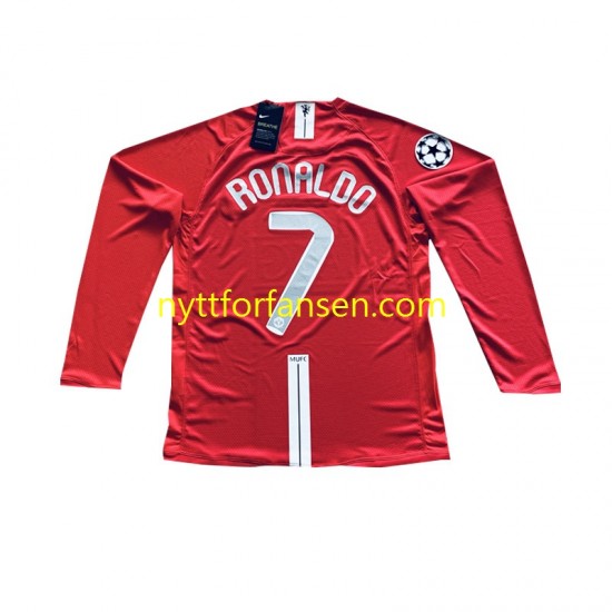 Manchester United Fotballdrakt Cristiano Ronaldo 7 Champion League 2007 Retro Herre Hjemmedraktsett Langermet