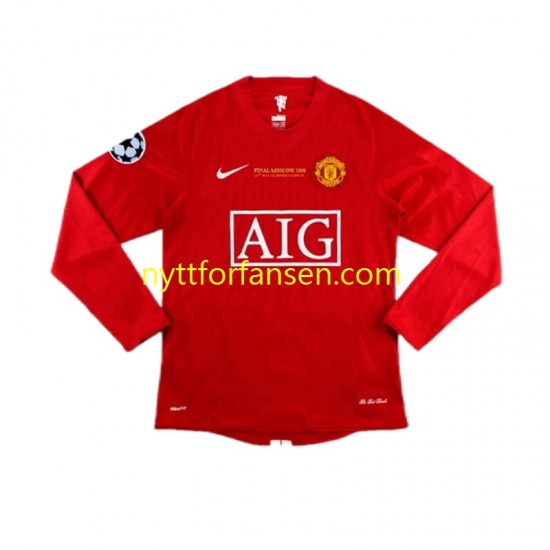Manchester United Fotballdrakt Cristiano Ronaldo 7 Champion League 2007 Retro Herre Hjemmedraktsett Langermet