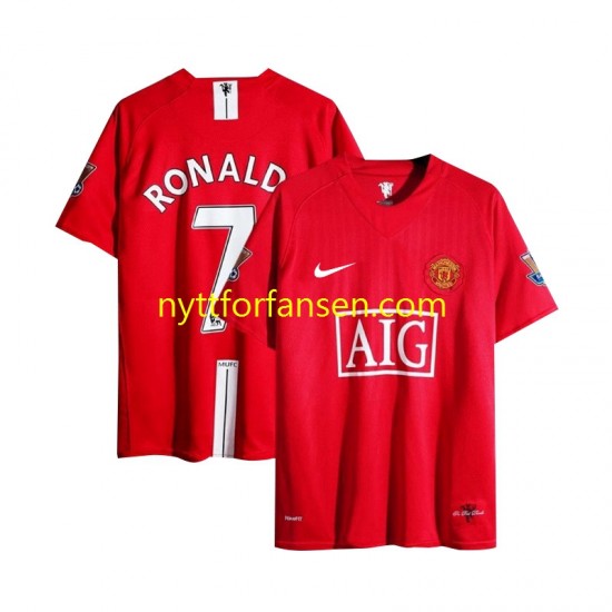 Manchester United Fotballdrakt Cristiano Ronaldo 7 Champion League 2007 Retro Herre Hjemmedraktsett Kortermet