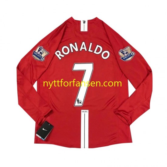 Manchester United Fotballdrakt Cristiano Ronaldo 7 2007 Retro Herre Hjemmedraktsett Langermet