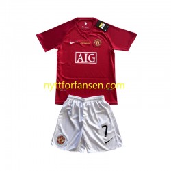 Manchester United Fotballdrakt Cristiano Ronaldo 7 Champion League 2007 Retro Barn Hjemmedraktsett Kortermet